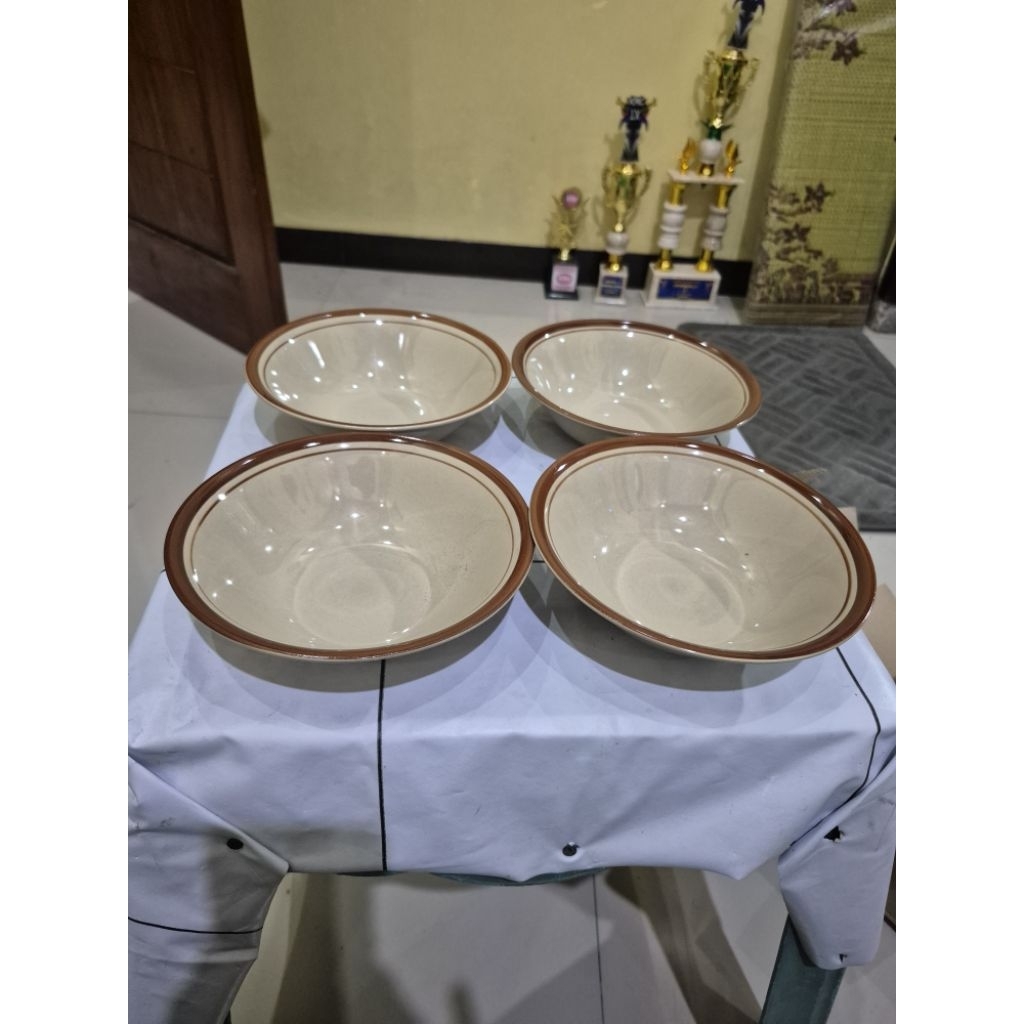 12PCS[1LS]MANGKOK KERAMIK COKLAT+MANGKOK KL7+MANGKOK ES BUAH.