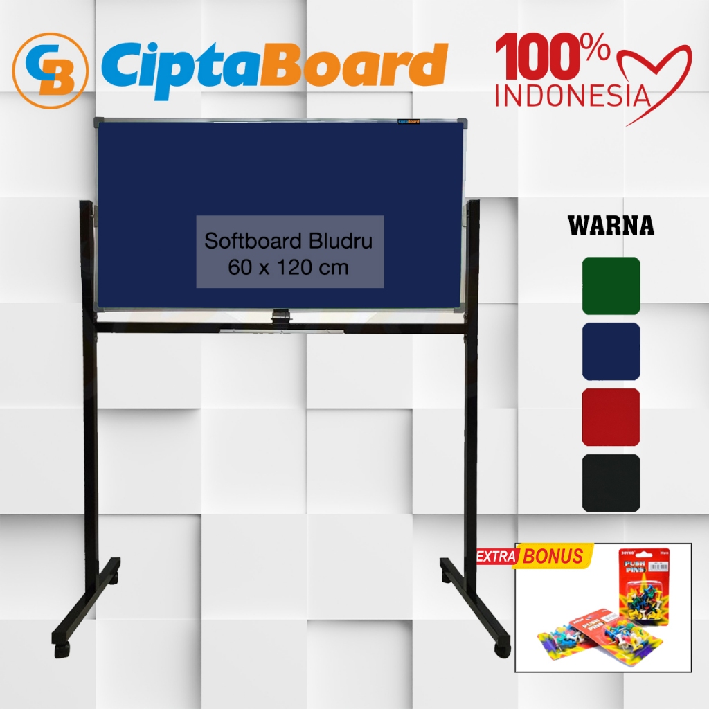 

Softboard / Cork Pin Board / Papan Mading Stand Cipta / Bludru 60 x 120 cm