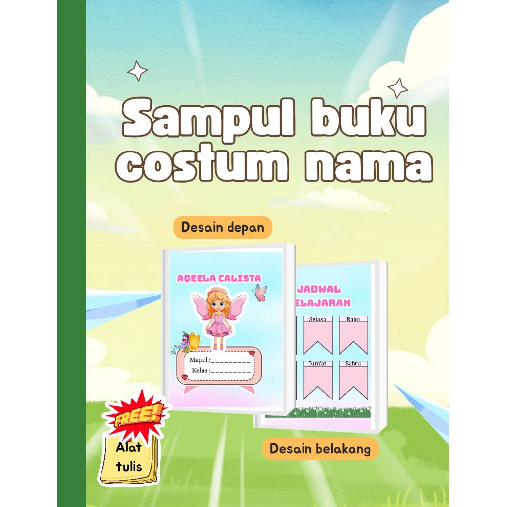 

Sampul Buku Costum Nama & Foto/Bahan Hvs/Paperart/