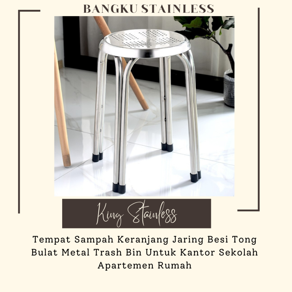 Kursi Besi Stainless steel BANGKU BULAT STAINLESS STEEL TEMPAT DUDUK KURSI SANTAI BD02