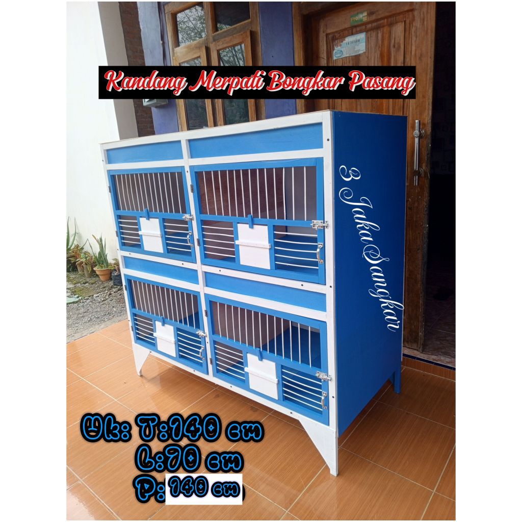 KANDANG BURUNG MERPATI MURAH 4 PINTU//KANDANG HEWAN//BONGKAR PASANG//RUMAH MERPATI UK:T:140,P:140,L: