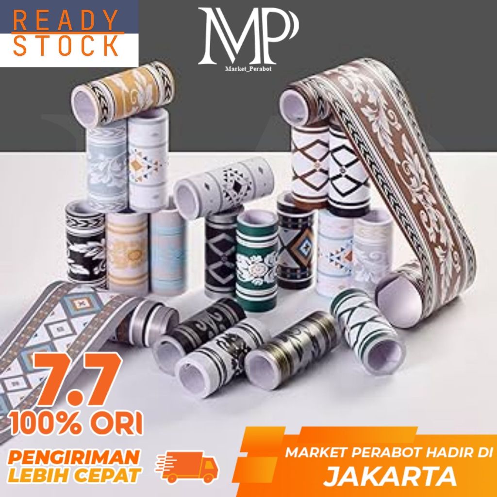 List Border Stiker 10 Meter x 10cm / Wall Border List Border Motif Bunga