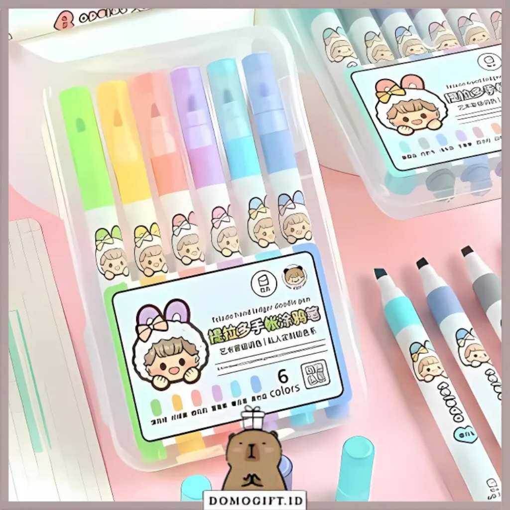 

Stabilo Highliter Edisi Dodogiel 1 Set 6 Warna Pastel Doodle Pen Buat Jurnaling TLD137