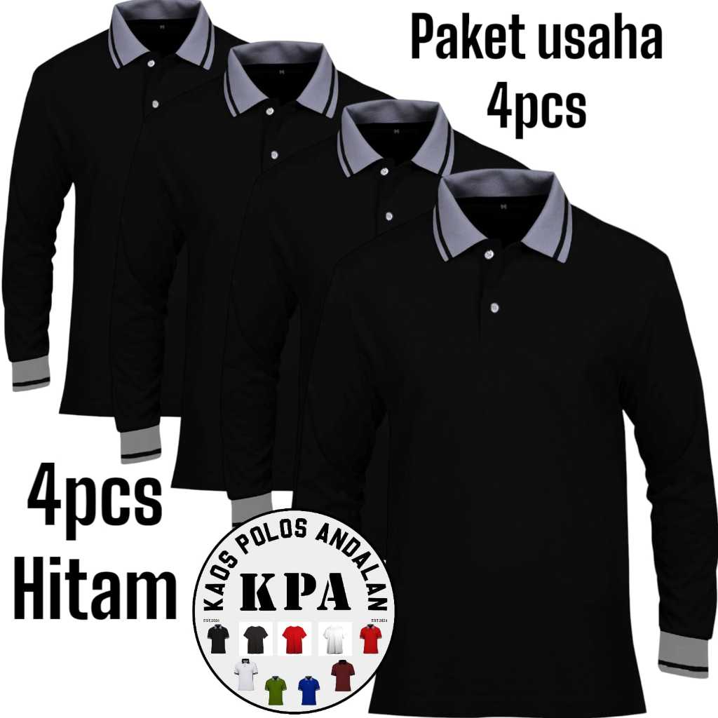 KAOSPOLOSANDALAN/t-shirt/kaos polo polos lengan panjang/pria wanita/kaos polo/polos