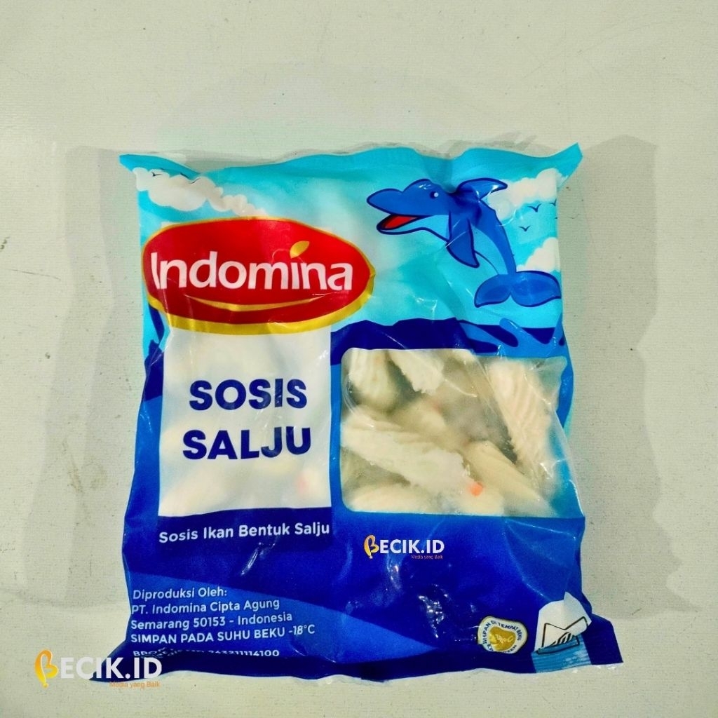 

INDOMINA Sosis Salju 500g – Sosis Ikan Bentuk Salju | Exp Lama | Frozen Food