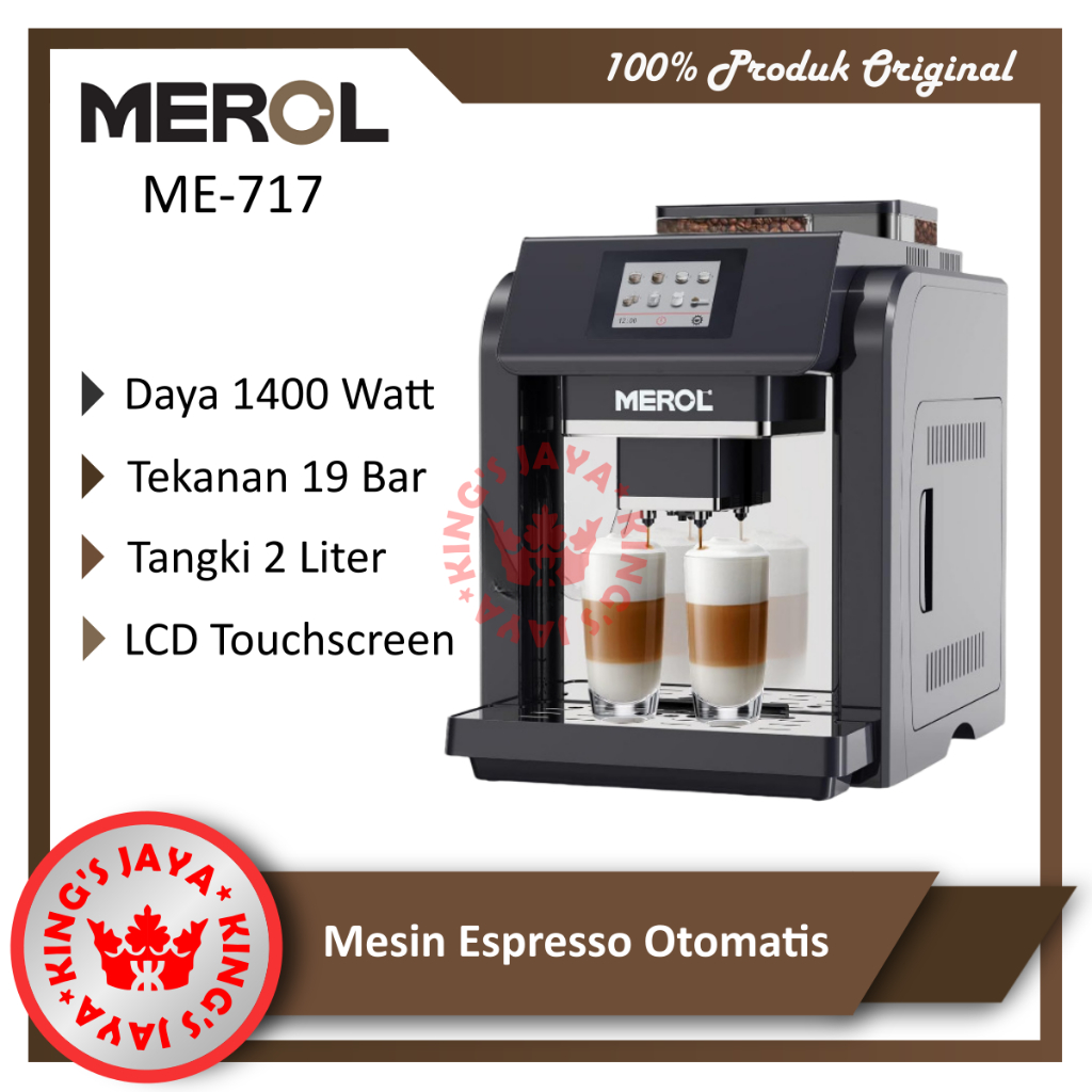Mesin Kopi Espresso Otomatis MEROL ME717 - Fully Automatic Coffee Machine ME 717 Touch Screen