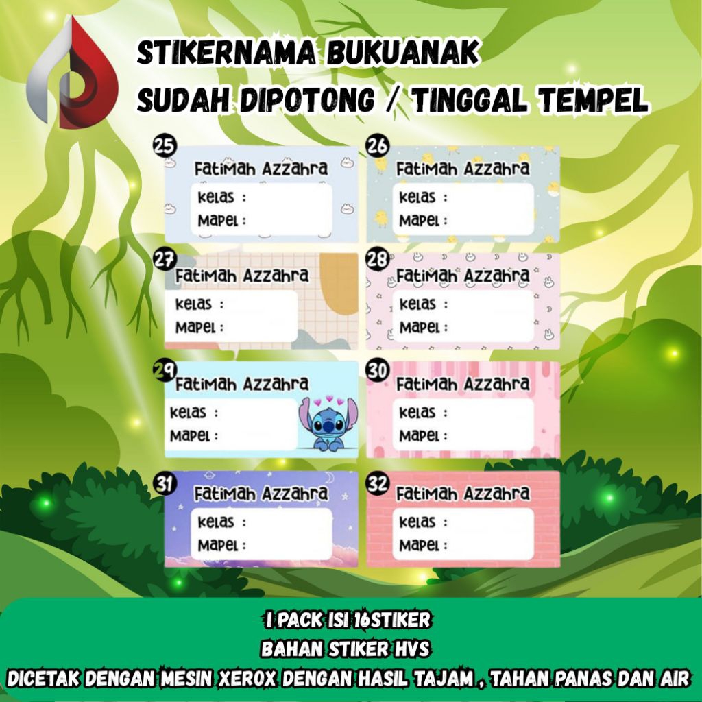 

STIKER LABEL BUKU PELAJARAN/STIKER NAMA BUKU
