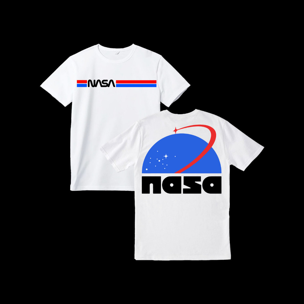 HL - Kaos Lengan Pendek " Retro NASA " Regular Fit Baju Distro 30s - Tshirt Oversize