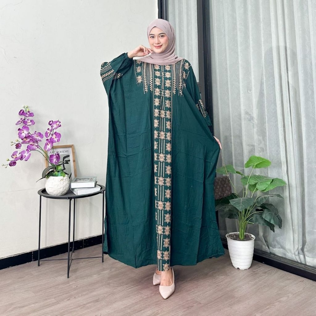 Kaftan Tifani Rayon Premium Dress Wanita Jumbo LD 170 - Gamis Kaftan Motif Tifani