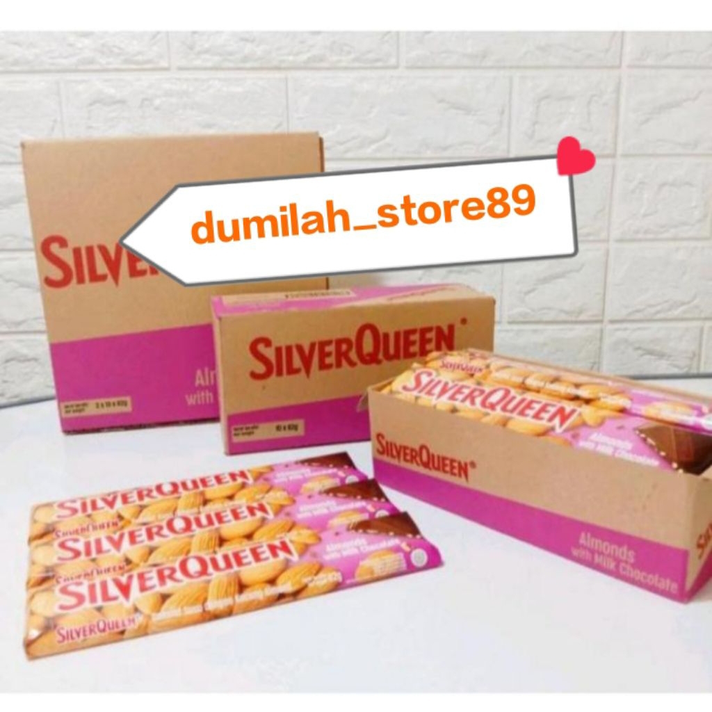

Coklat SilverQueen varian almonds 58gr (1 box isi 10pcs)