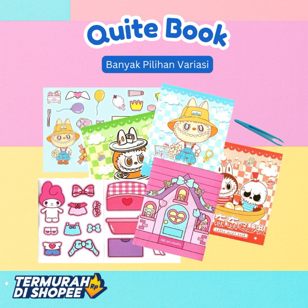 Quiet Book & 3D Busy Book Anak – Labubu | Sanrio | Mini Rumah [EDUFUNTOYS]