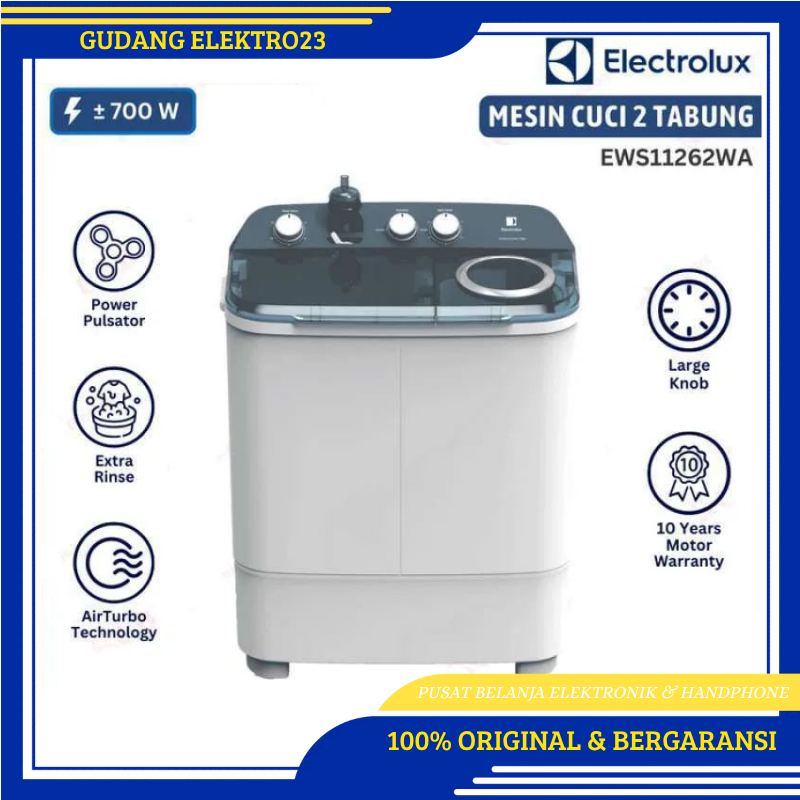Mesin Cuci 2 tabung Electrolux 10kg tipe 11262 garansi resmi bandar lampung