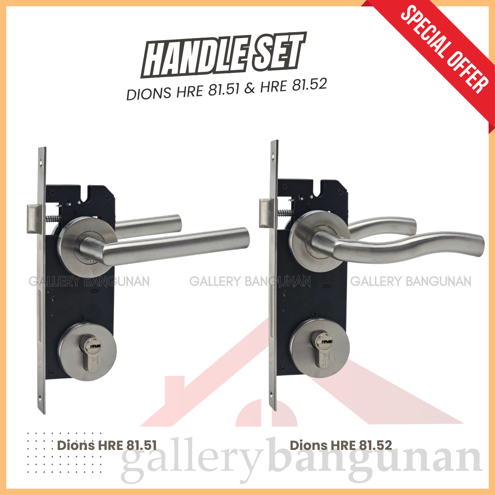 Kunci Besar HRE Set Dions Gagang Pintu Rumah Kamar Ukuran Komplit HRE.81.51 HRE.81.52 61.41 HRE 81.5