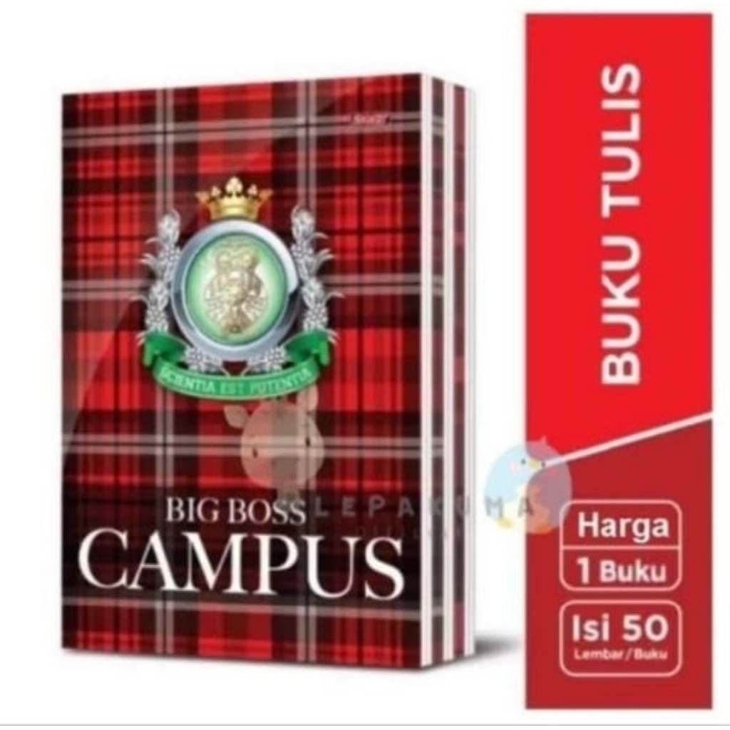 

buku tulis campus BIG BOSS (SIDU) 36 lembar, buku tulis campus BIG BOSS (SIDU) 50 lembar 1pak10bku