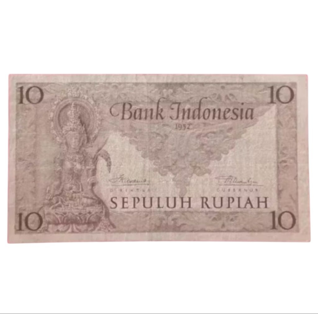 Uang Kuno 10 Rupiah Kertas Tahun 1952 SERI BUDAYA