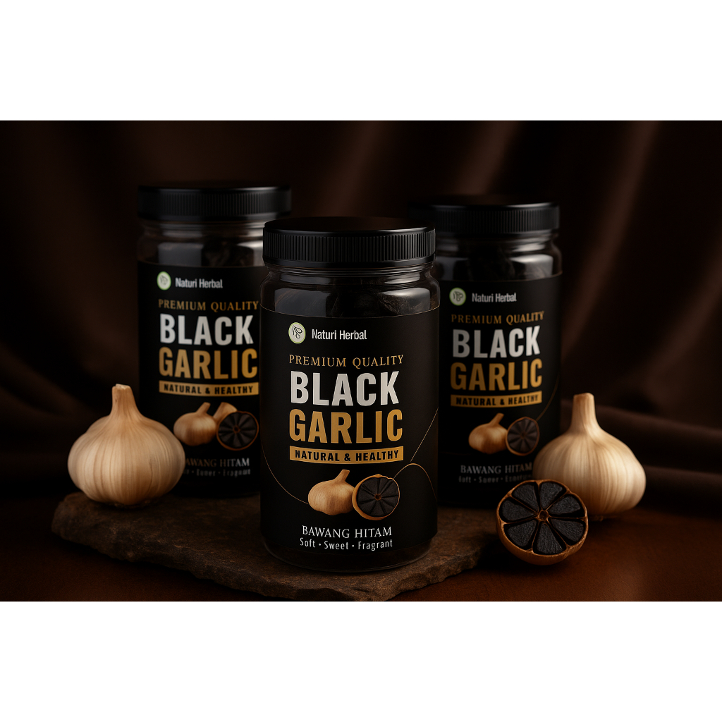 

Black garlic kating premium quality / bawang kating hitam black garlic alami natural ukuran 100Gram