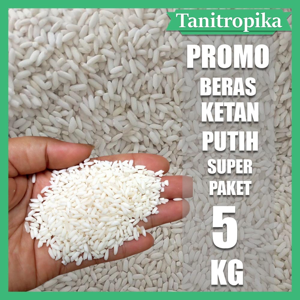 

Paket hemat 5 kg Beras ketan putih pulen kimpul super toko tani tropika