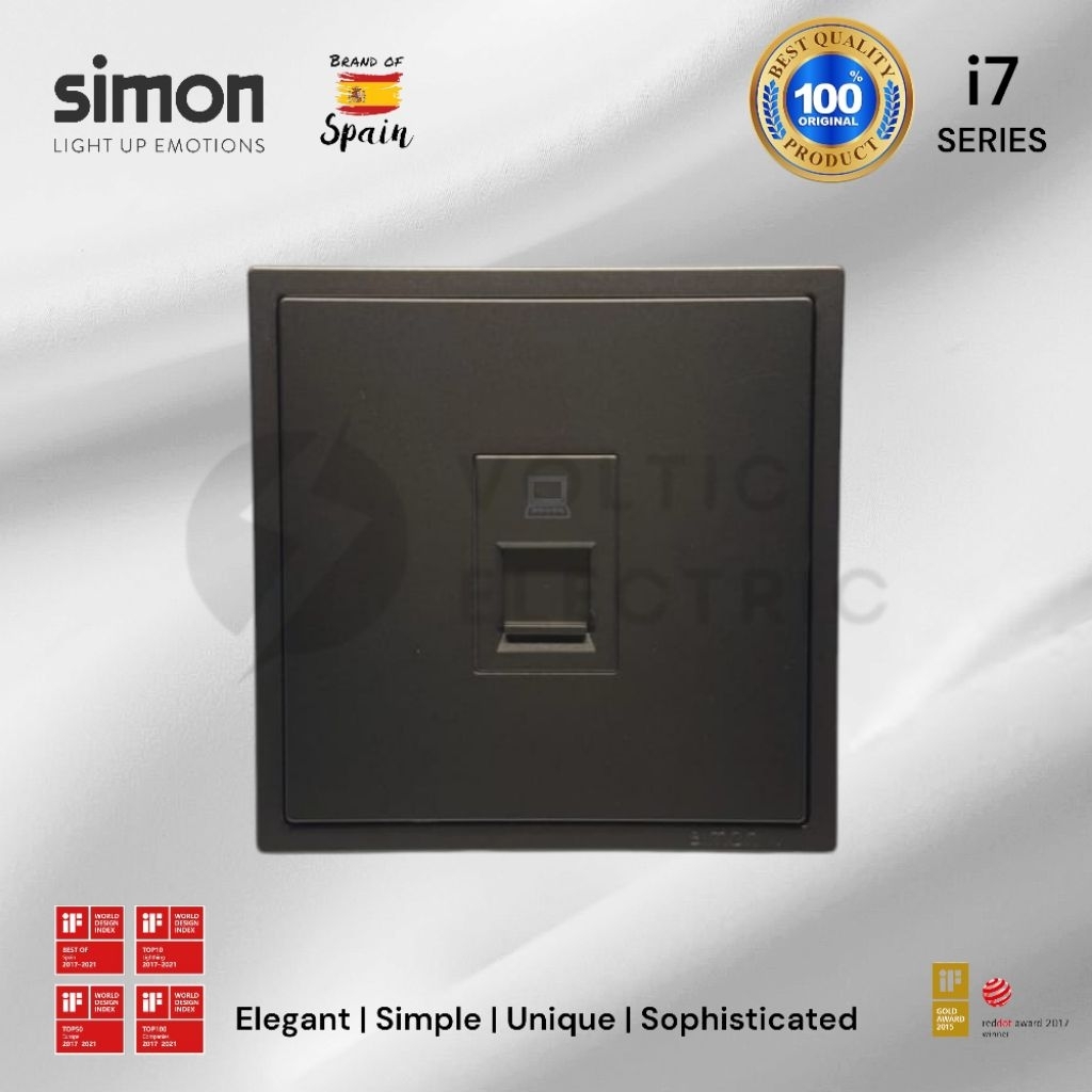 OUTLET DATA CAT6 SIMON I7 GREY SIMON OUTLET DATA CAT 6 SIMON 705218-61