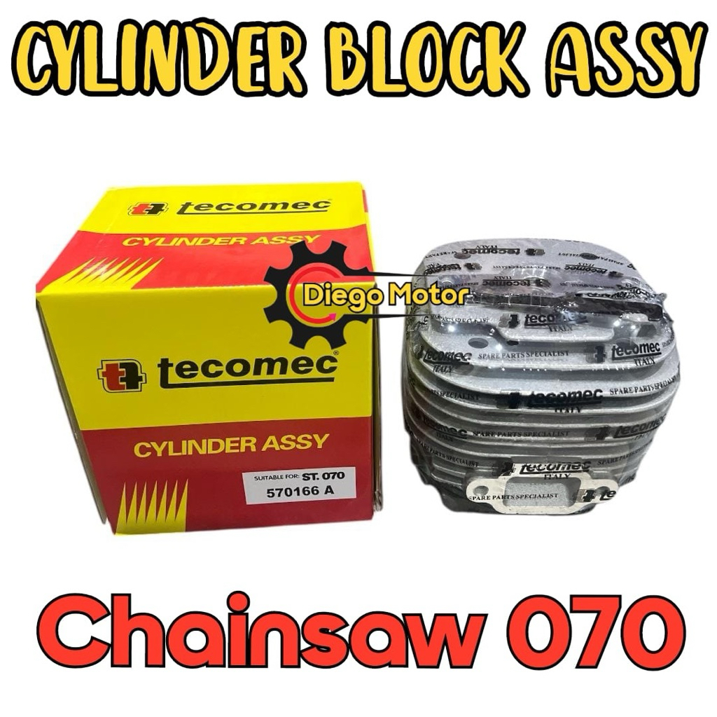 (TECOMEC) 070 Cylinder Blok Komplit Mesin Chainsaw Senso Besar