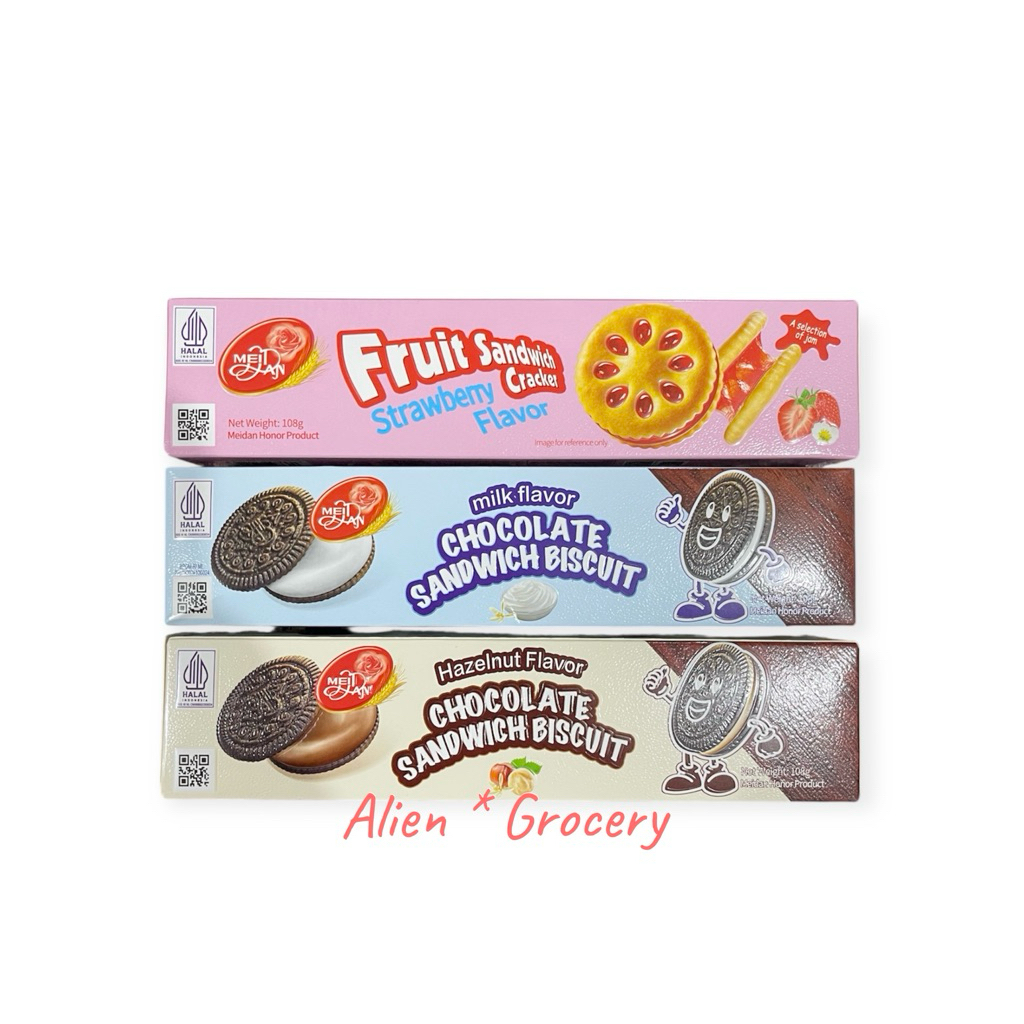 

MEIDAN Sandwich Biscuit Crackers Chocolate Hazelnut Milk Strawberry 108gr