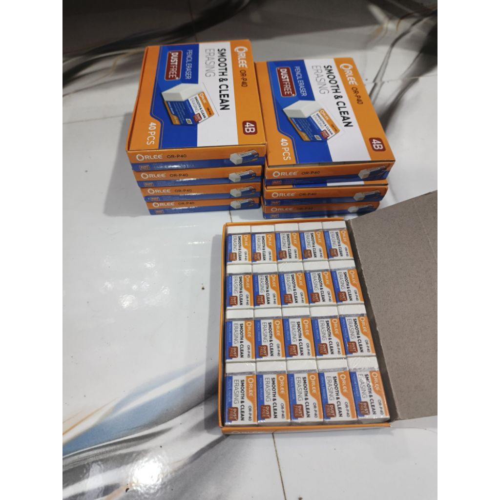 

(1 pak isi 40) stip putih orlee/penghapus pensil