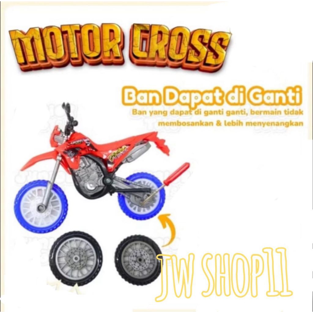 MAINAN ANAK Motor Cross / Moto Race Ban Bisa ditukar