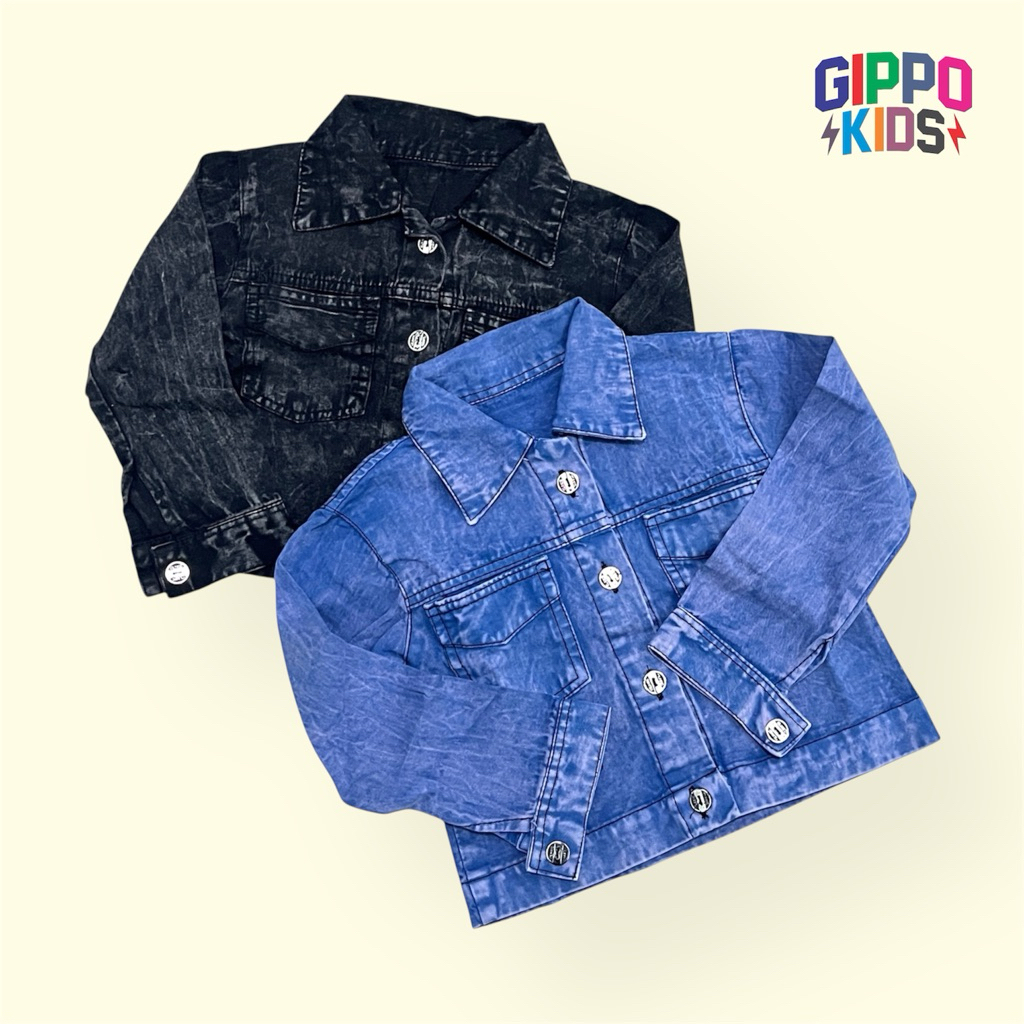 Gippokids jacket jeans 1-5th jacket jeans anak laki laki dan perempuan