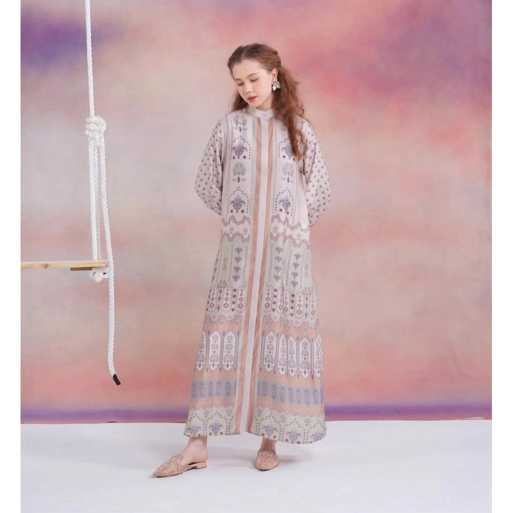 PRELOVED  NAZILA DRESS BEIGE BY ALEZA THE LABEL