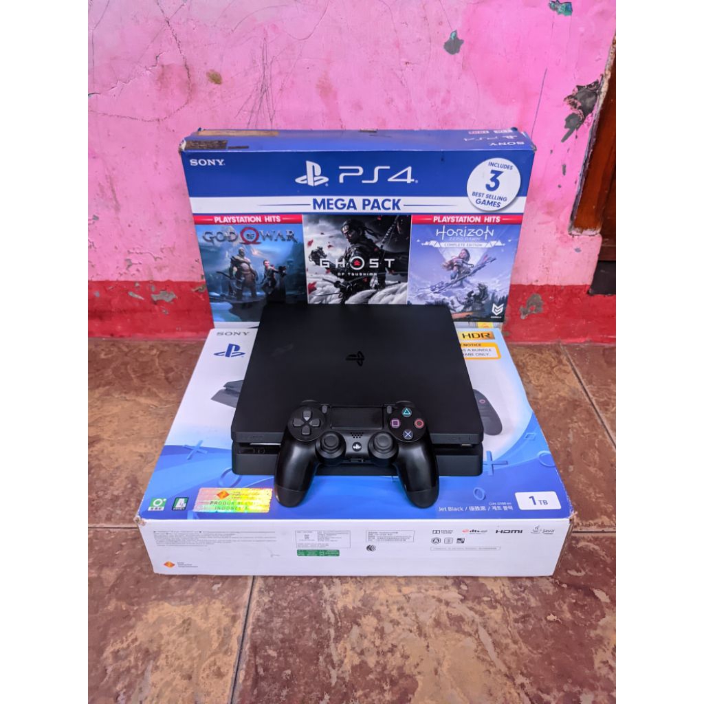 ps4 slim hen 6.72 seri 2218B 1TB ex megapack indo barang langka