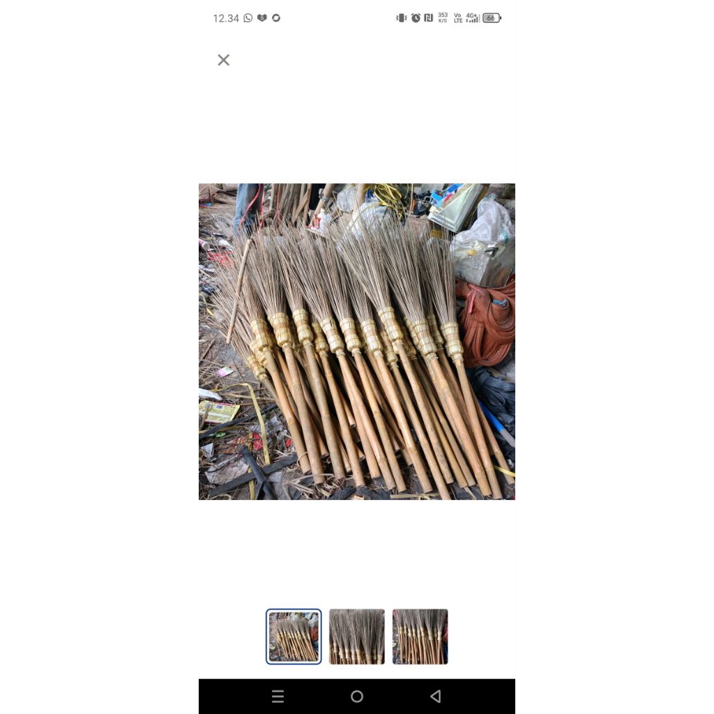sapu gagang lidi aren untuk taman dan halaman dengan bambu 75 cm panjang total 135 cm