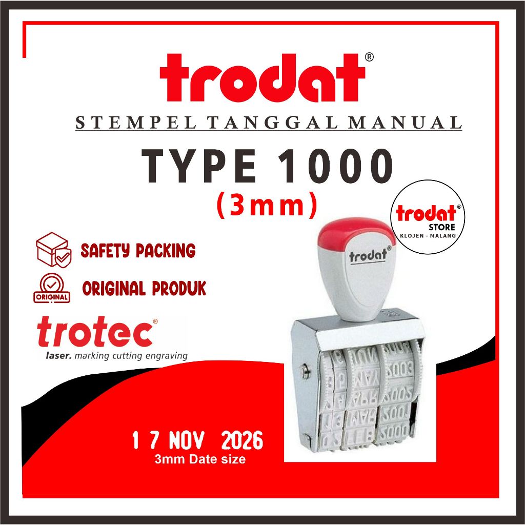 

Stempel Trodat 1000 | TANGGAL,BULAN,TAHUN BISA DIPUTAR