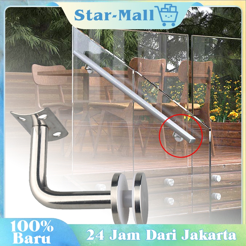 201 Stainless Steel Bracket Railing Tangga / Tiang Pagar / Bracket Handrail Kaca