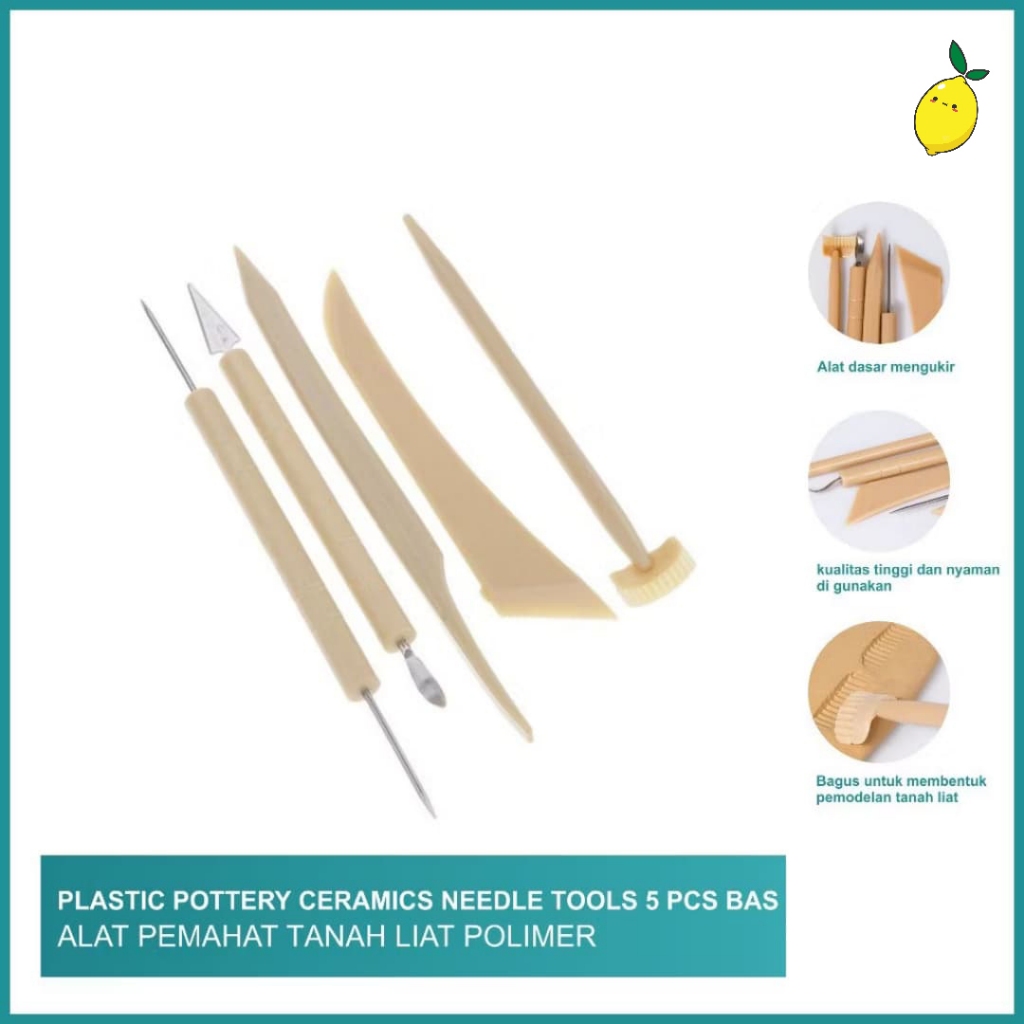 

Butsir Plastik / Plastic Pottery Tools Set 5 pcs / Ceramics Needle