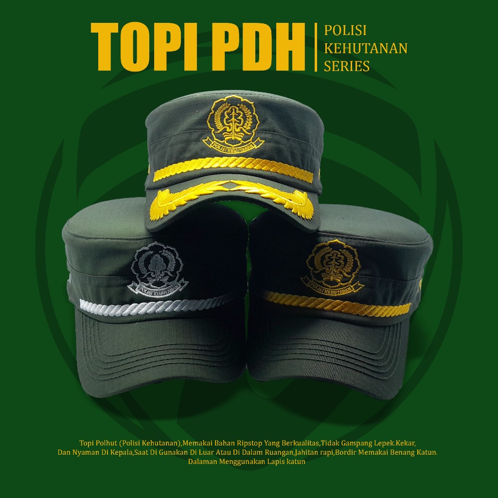 Topi Polhut,Topi Komando Polhut,Polisi Kehutanan