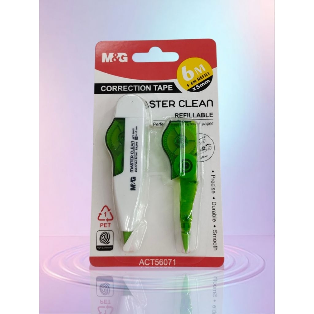 

CORRECTION TAPE ASTER CLEANM REFILLABLE 6M+(6M REFFIL )X 5MM
