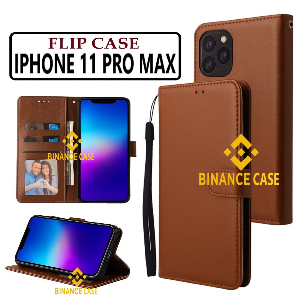 LEATHER FLIP CASE IPHONE 11 PRO MAX CASE KULIT FLIP WALLET LEATHER KULIT PREMIUM SARUNG BUKA TUTUP K