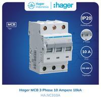 MCB 3 Phase 10a 10 Ampere 3p 10kA Mcb Listrik