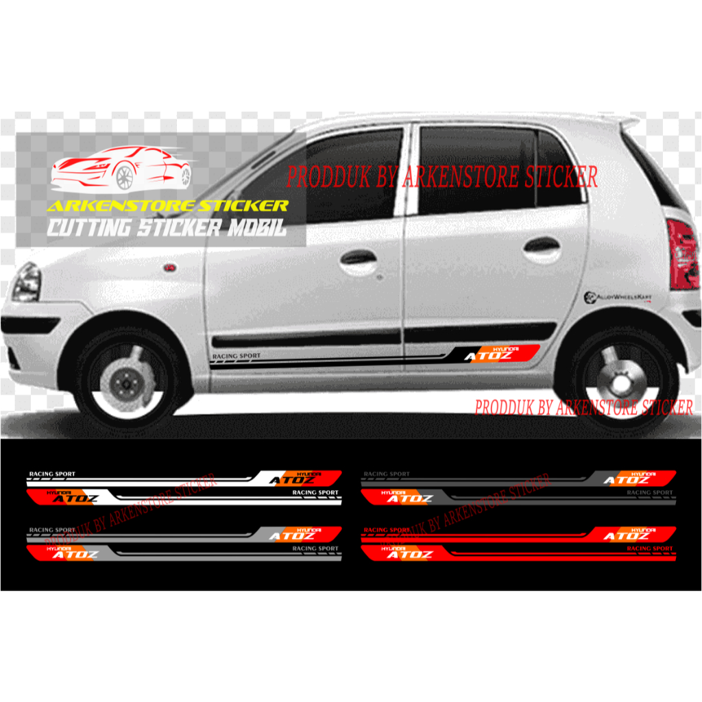 Stiker mobil Hyundai Atoz cutting stiker sticker mobil Atoz stiker terbaru