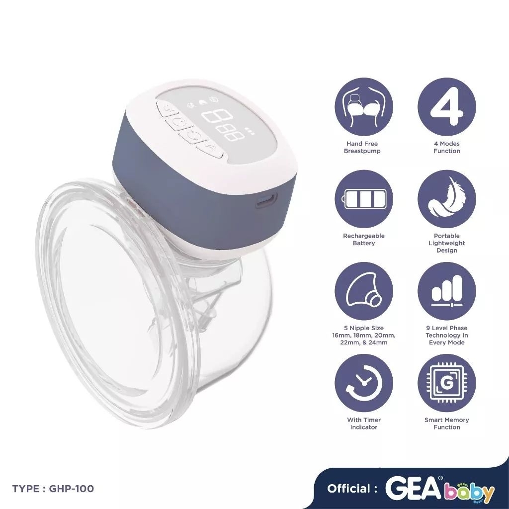 Gea Baby Breast pump Handsfree Pompa Asi Veola