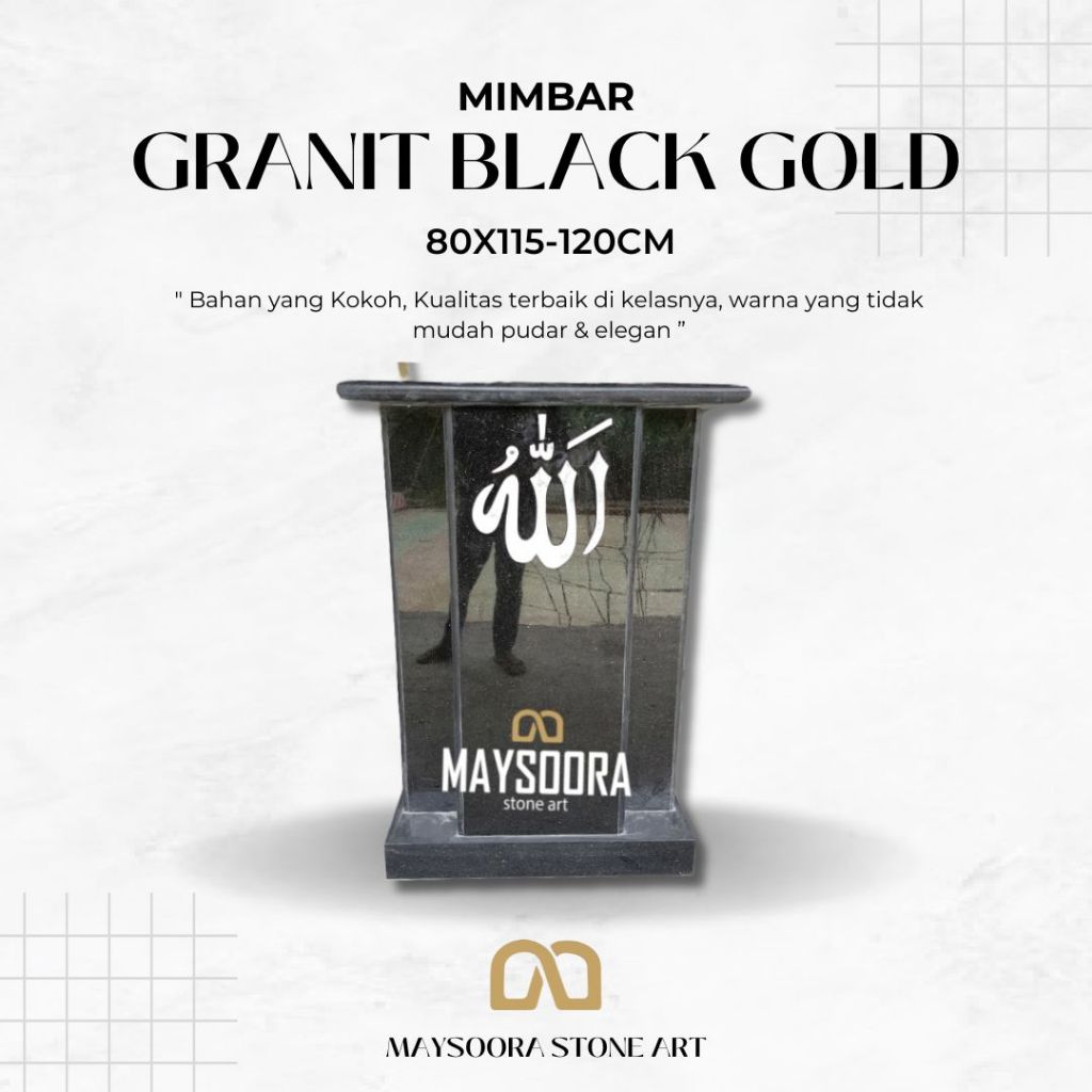 MIMBAR MESJID GRANIT BLACK GOLD