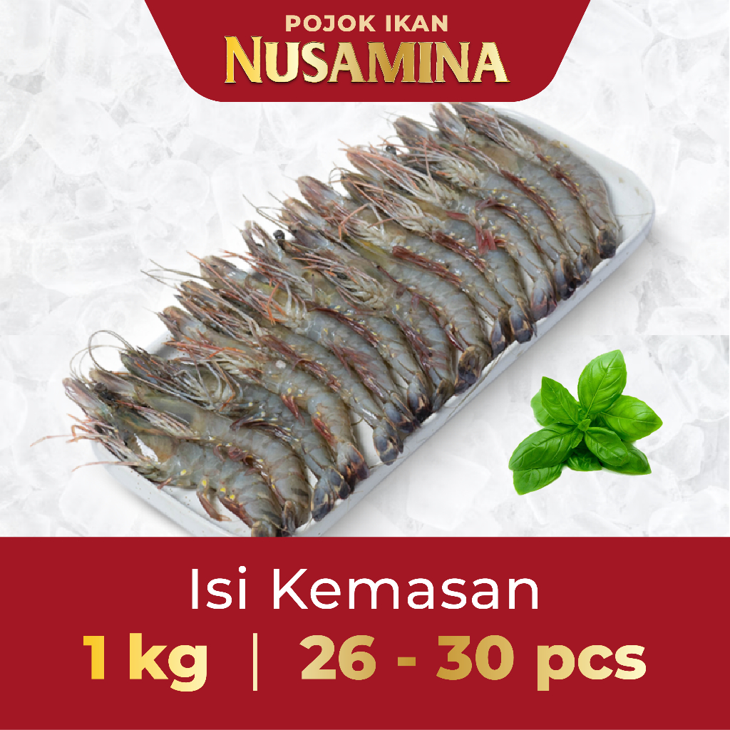 

Nusamina Udang Tiger Utuh Bersih Segar Frozen [26-30 pcs] /1kg