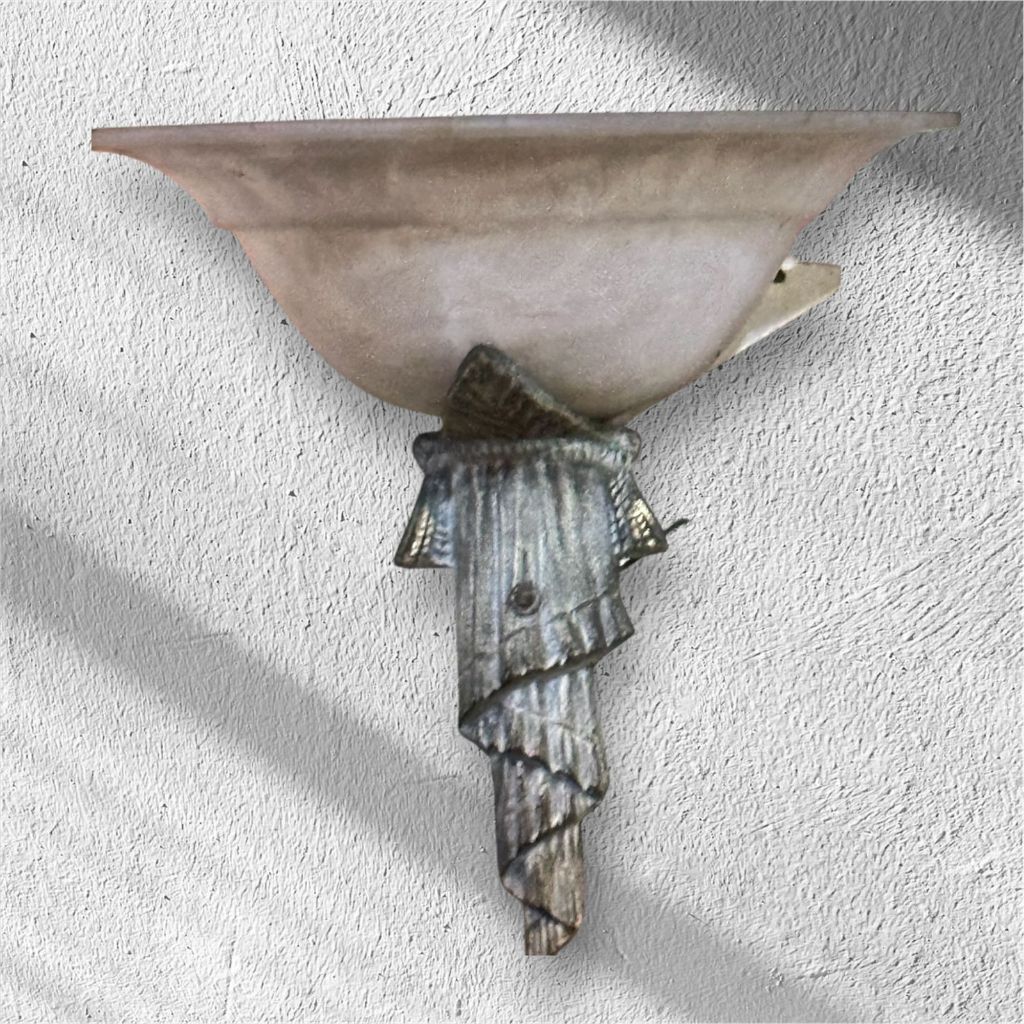 Lampu Dinding Indoor Klasik Kaca Mediteranian American Lengkung Mangkuk Cup Setengah Lingkaran