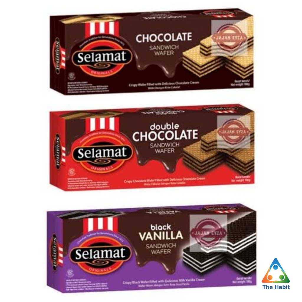 

(The Habit) Wafer Selamat Chocolate 145gr / Snack Wafer Coklat Vanilla Double Choco