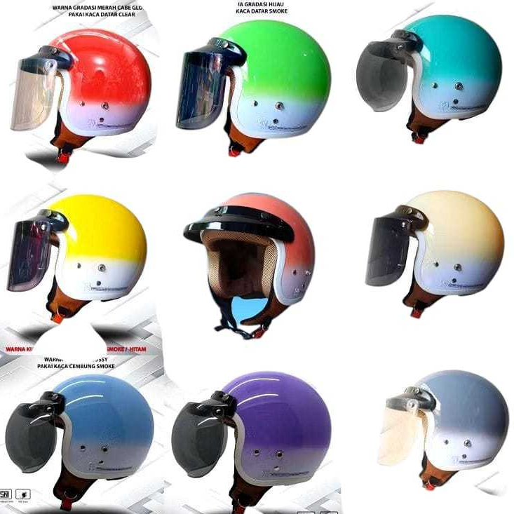 Helm BOGO Model CG Gradasi Ori Model Terbaru Pria & Wanita Dewasa Helm Hijab Murah Bagus Pastinya Be