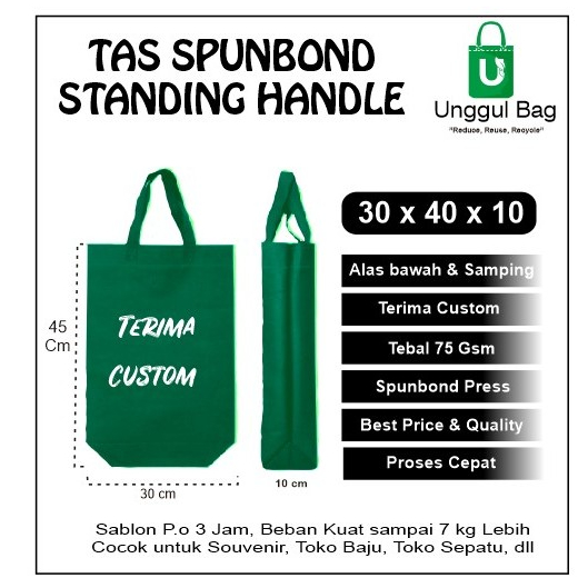 

30x45x10 asli Tas Spunbon Box Standing / Goodie Bag Souvenir Tas Sepatu