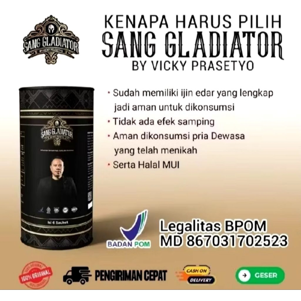 

Kopi Sang Gladiator Coffee Vicky Prasetyo original