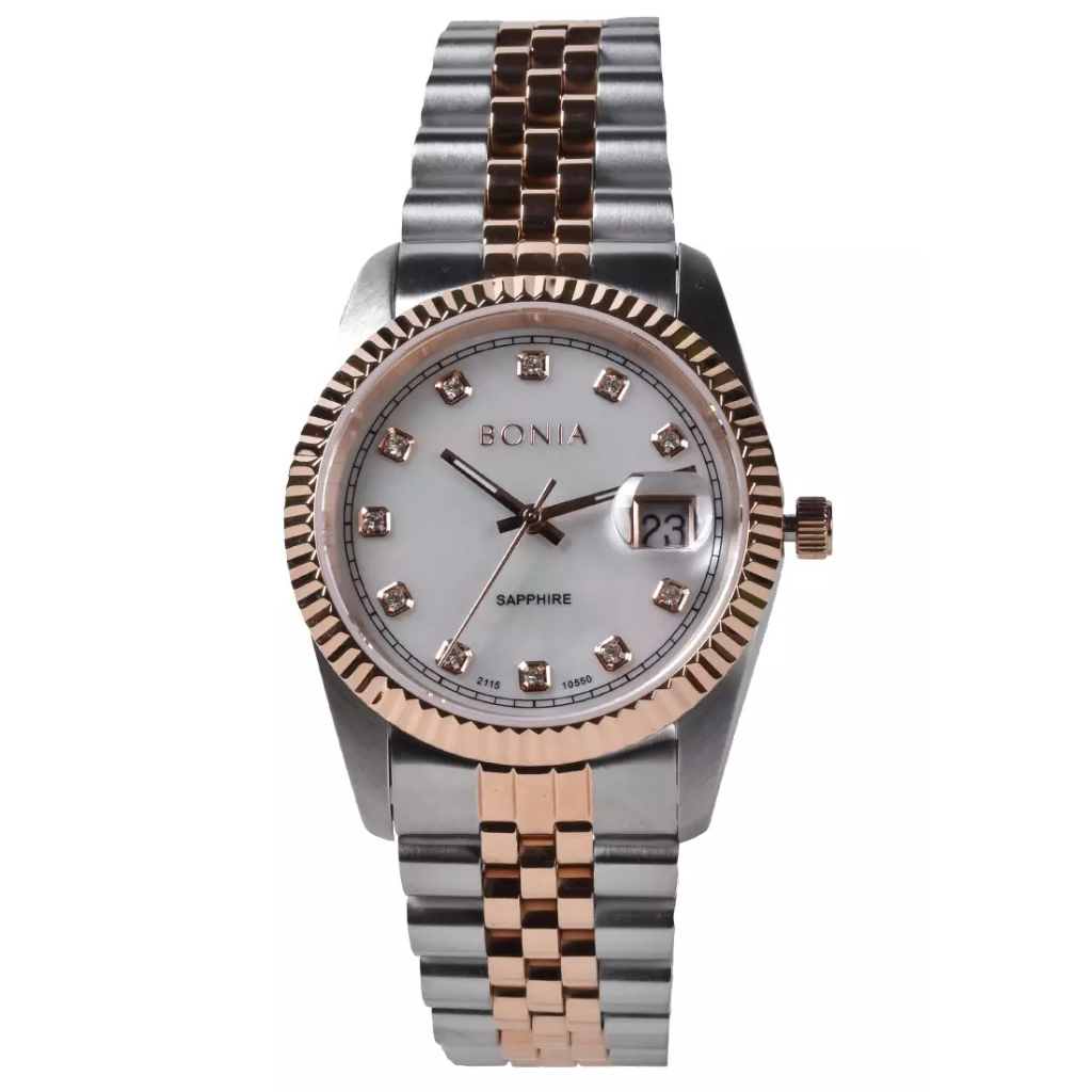 Promo 100% asli Bonia BNB10550-1657 - Jam Tangan wanita - Silver Rosegold - 36mm