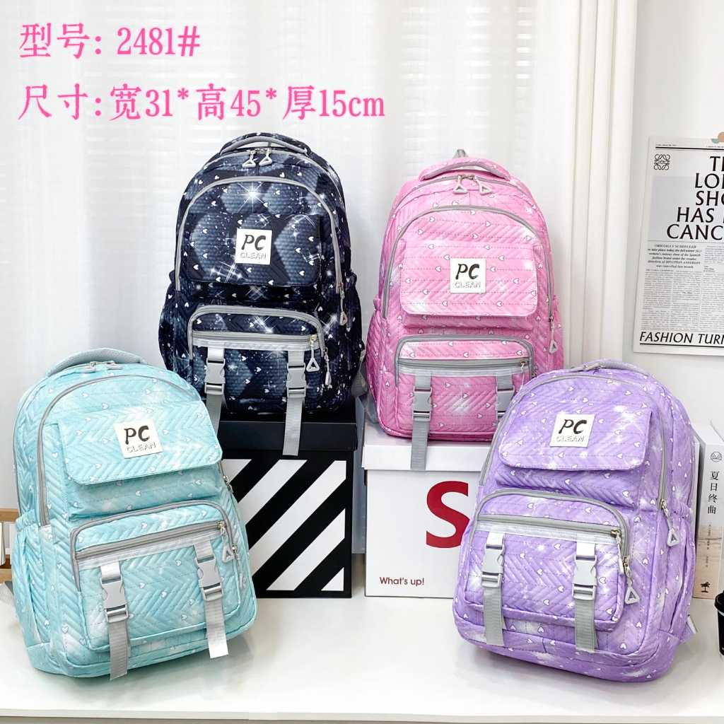 [PC Clean] Tas Anak Remaja - Kantong Multifungsi & Adjustable Strap - Tas Ransel Impor Cina