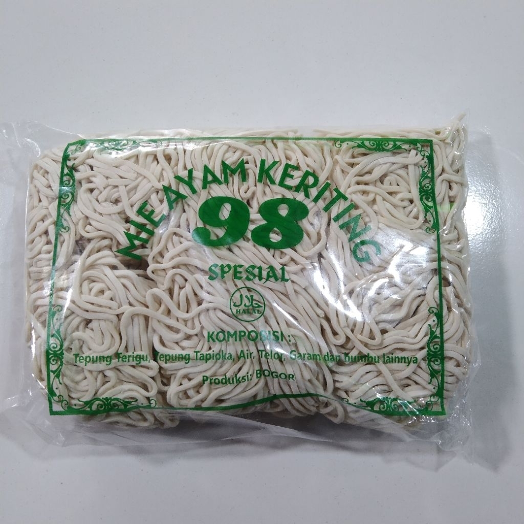 

Mie Ayam Keriting Telor 98, 1 pack isi 6 porsi 500gr