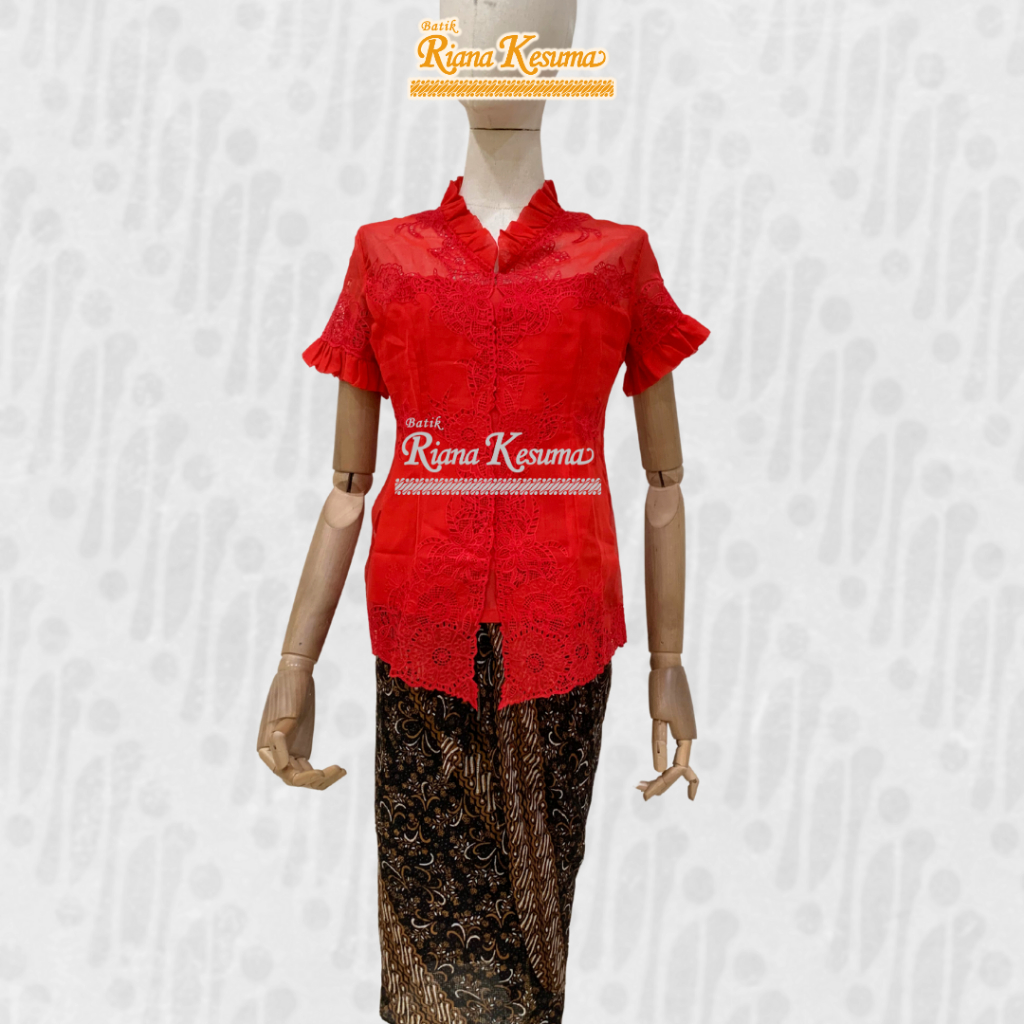 Batik Riana Kesuma - Set Kebaya Kain | Kebaya Organdi | Kebaya Bordir | Rok Siap Pakai | Pakaian Tra